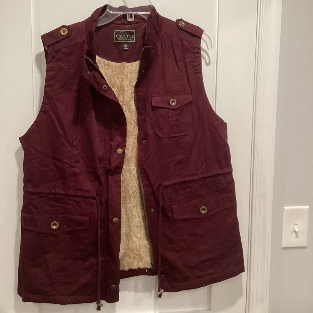 C’ESTTOI Women’s Twill Vest.  1XL